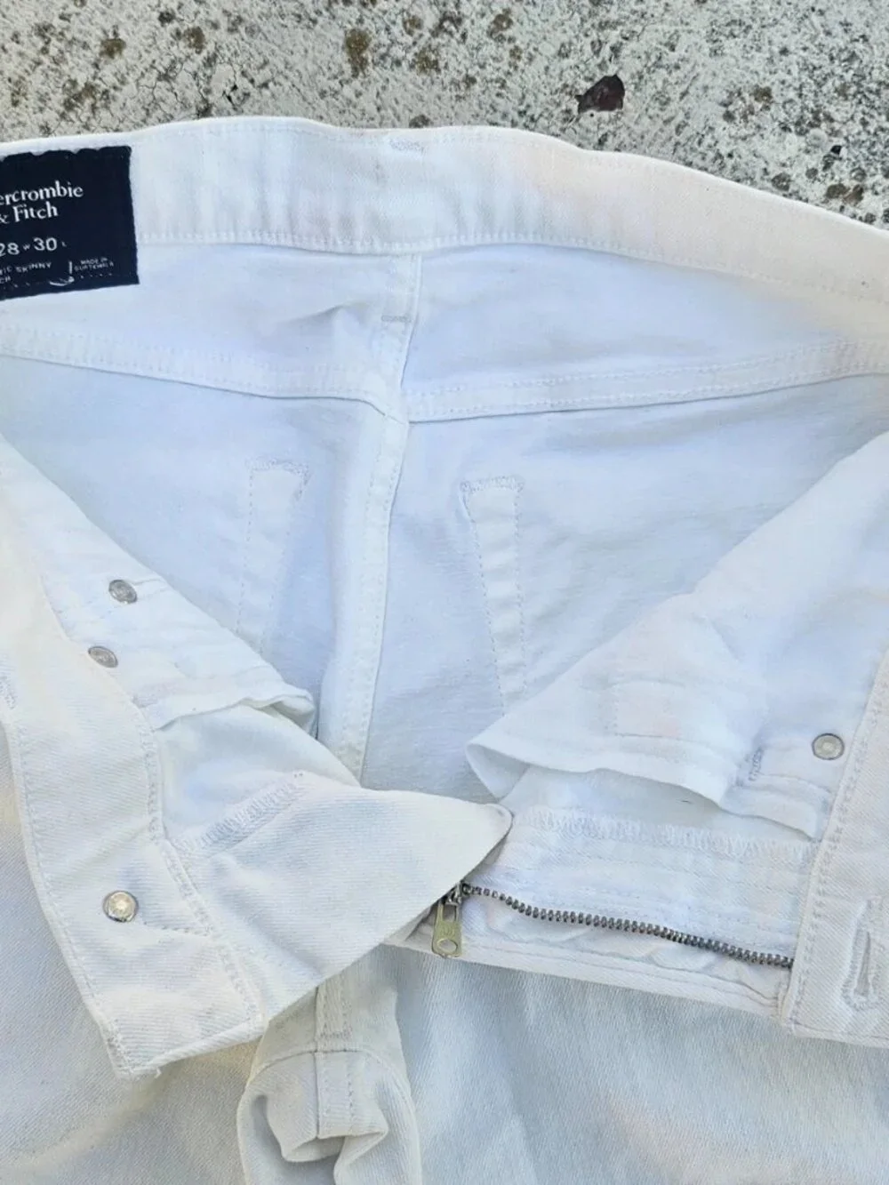 Abercrombie & Fitch Women Jeans White Denim Athletic Skinny Stretch Size 28W 30L - Picture 6 of 13